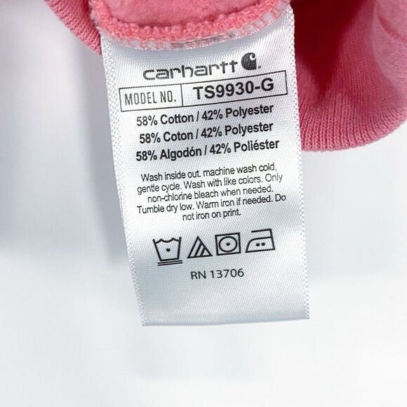 Carhartt Girls’ Long Sleeve Half-zip Pink Sweatshirt w/ Hood & Pockets Size 2T - Picture 10 of 12